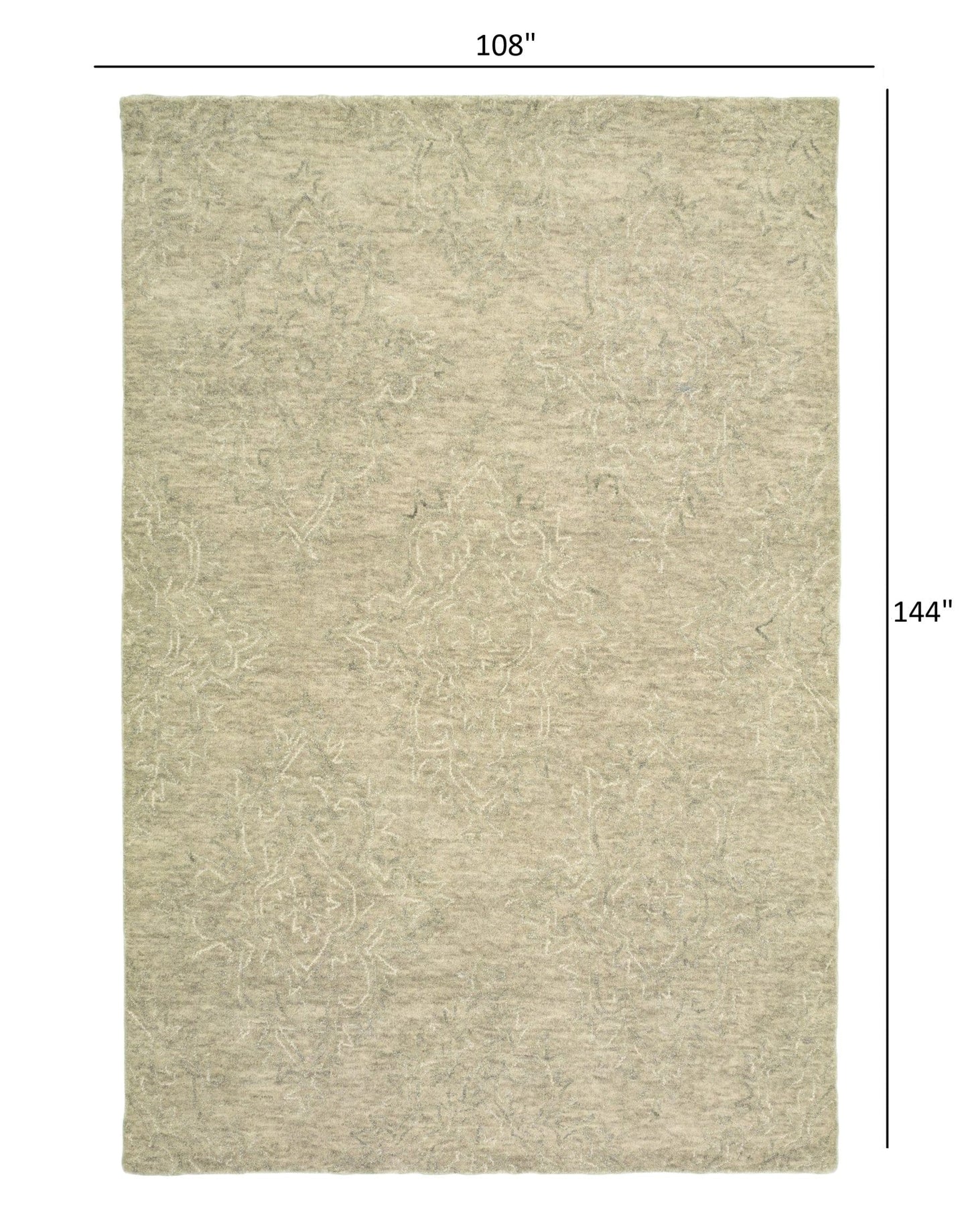 5’ x 8’ Light Green Floral Paradise Area Rug