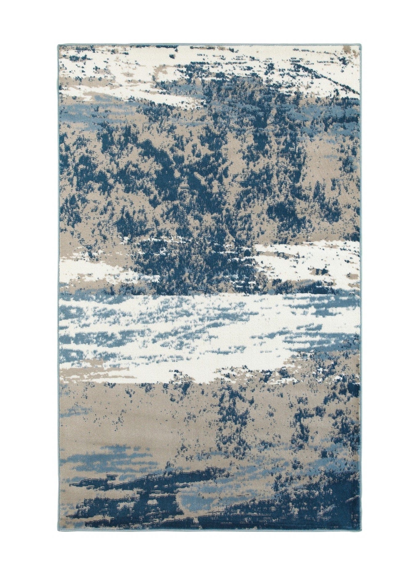 5’ x 7’ Beige and Blue Scenic Area Rug
