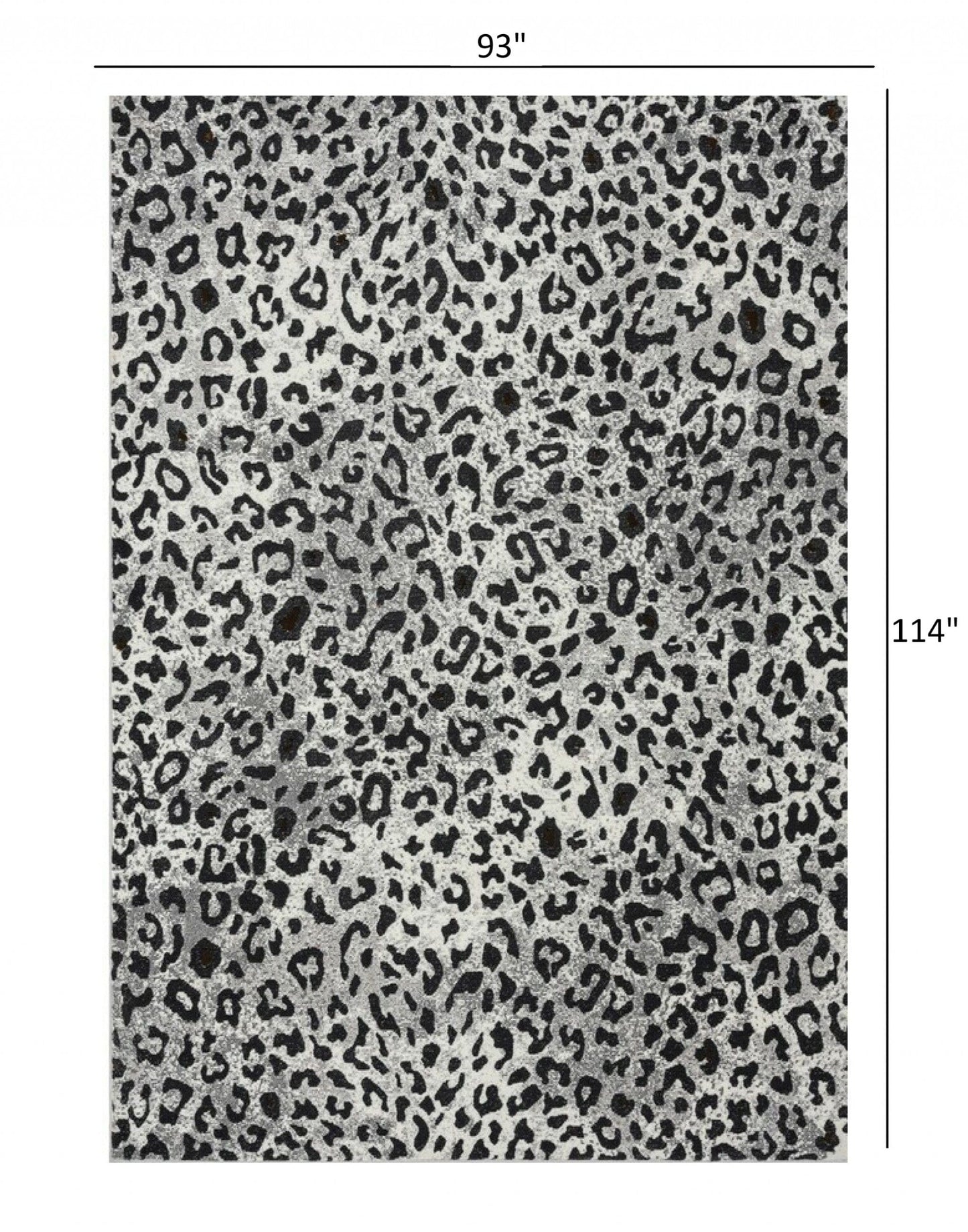5’ x 8’ Black and Gray Cheetah Print Area Rug
