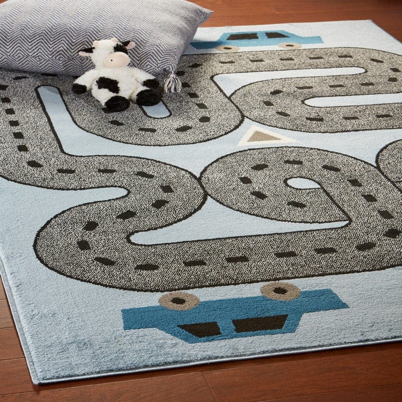 4’ x 6’ Blue Imaginative Racetrack Area Rug