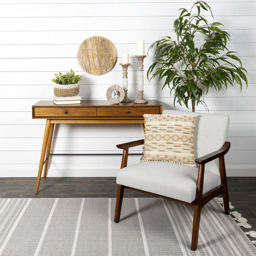 White and Beige Crochet Planter