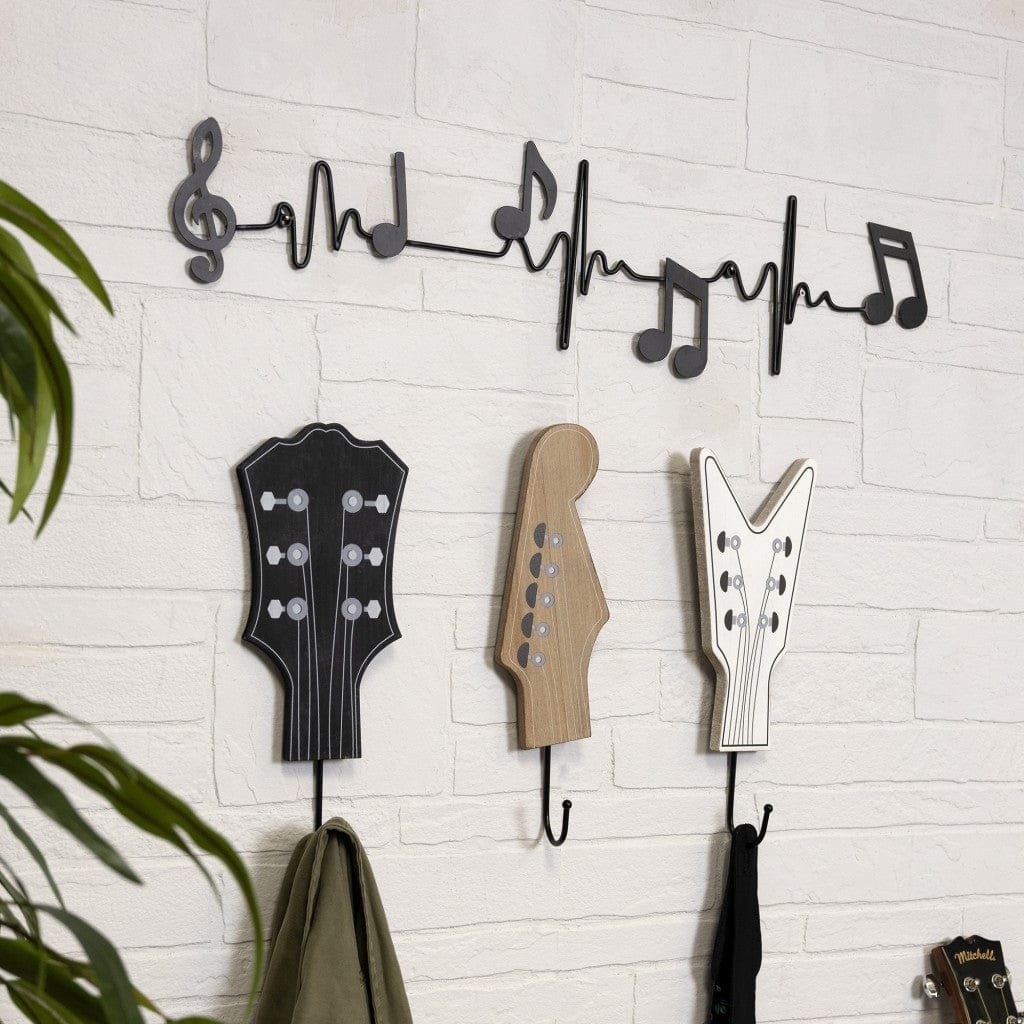 Set of Three Guitar Headstock Wall Hooks