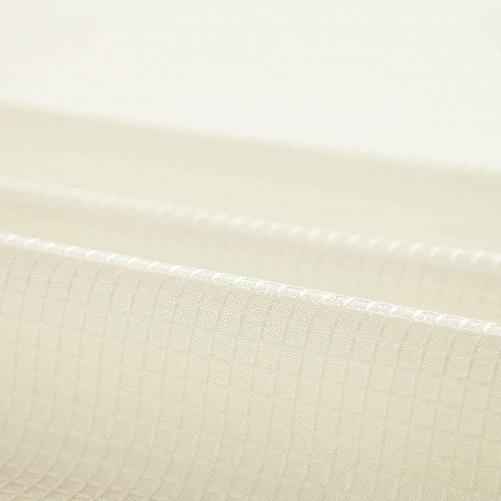 Ivory Sheer and Grid Shower Curtain and Liner Set