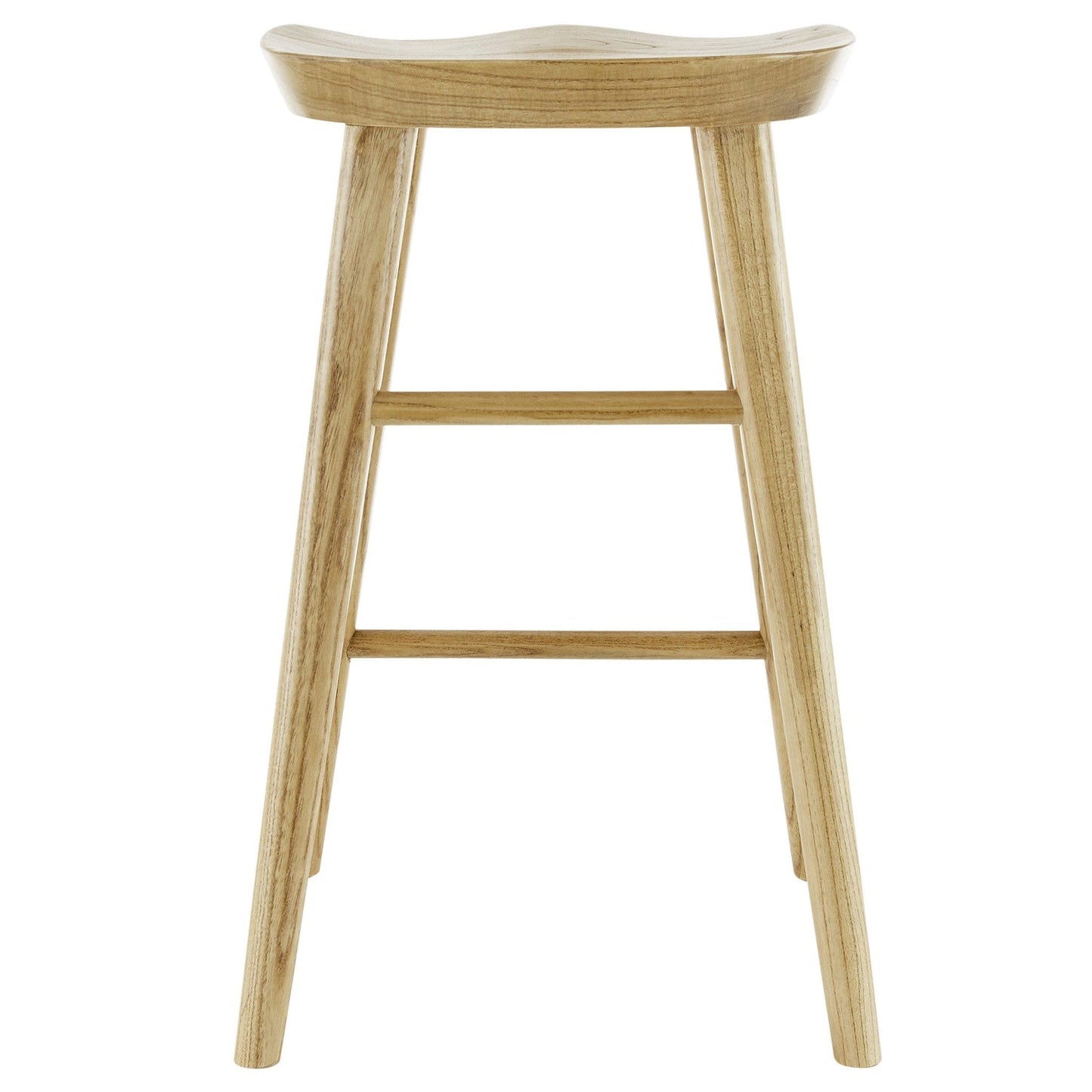 26" Light Natural Brown Solid Wood Counter Stool
