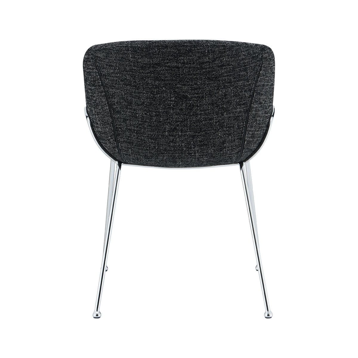 Set of Two Glove Black Fabric Silver Frame Armchairs