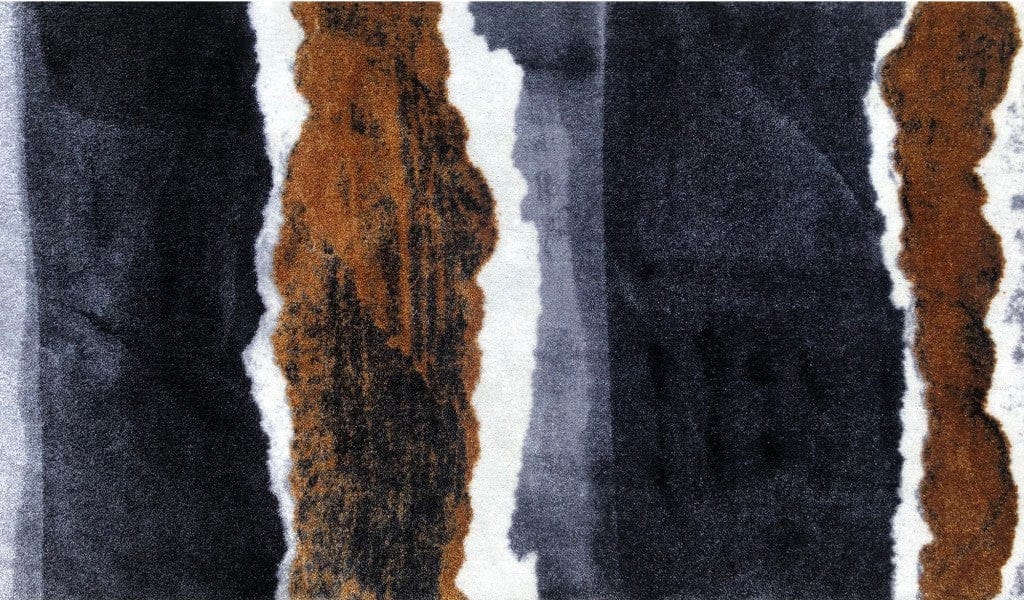 2' x 4' Gray and Brown Abstract Southwest Washable Floor Mat