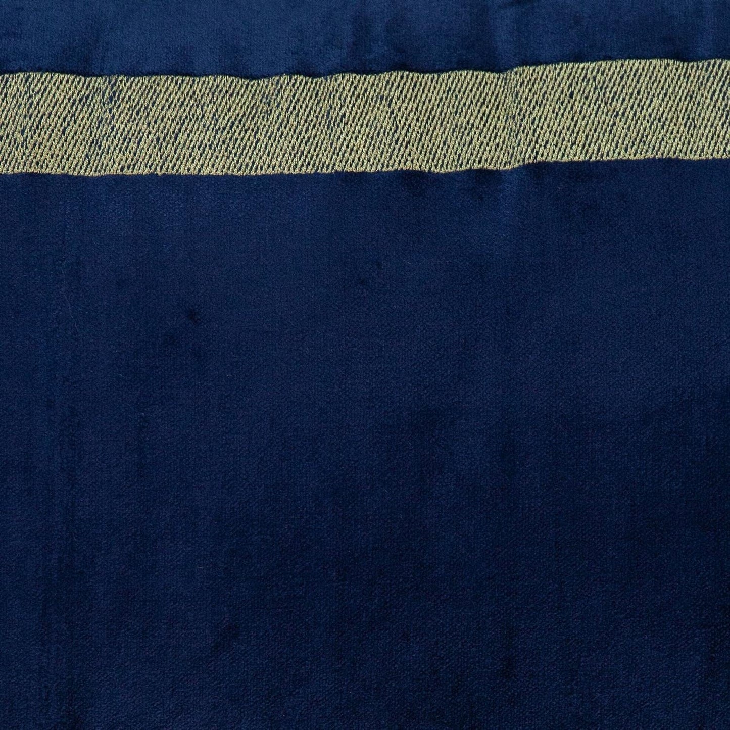 Boho Blue with Gold Fringe Decorative Lumbar Throw Pillow