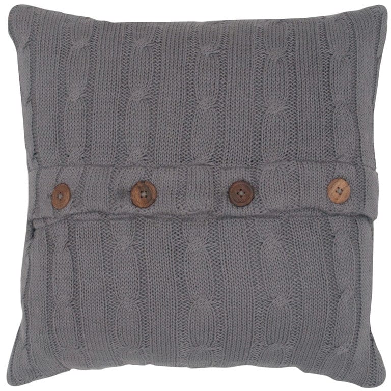 Gray Knit Sweater Stripe Down Throw Pillow