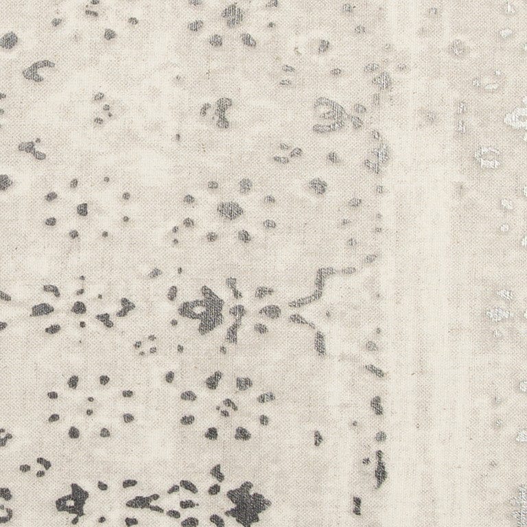 Ivory Silver Distressed Vintage Throw Pillow