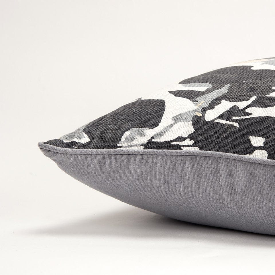 Black White Abstract Impressionistic Throw Pillow