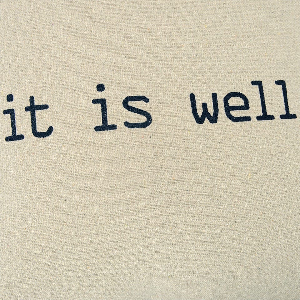 Black Taupe Canvas It Is Well Throw Pillow