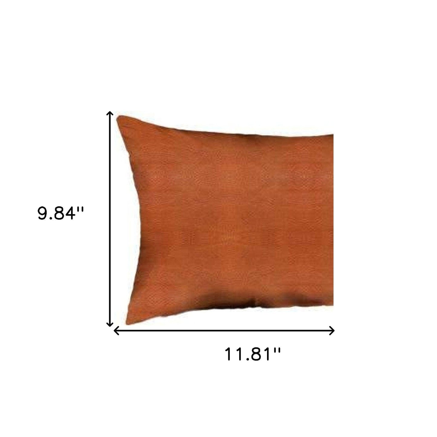 Set Of Four 12" X 12" Brown Solid Color Handmade Faux Leather Lumbar Pillows