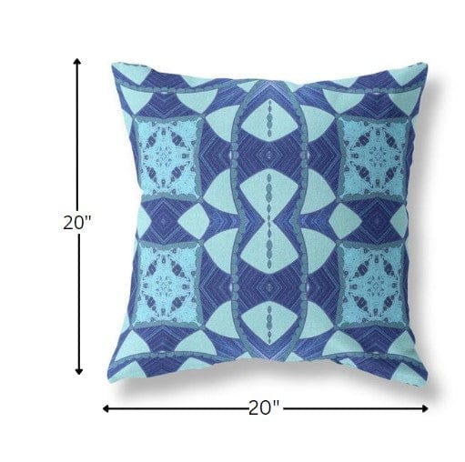 18" Sky Blue Cosmic Circle Boho Suede Throw Pillow