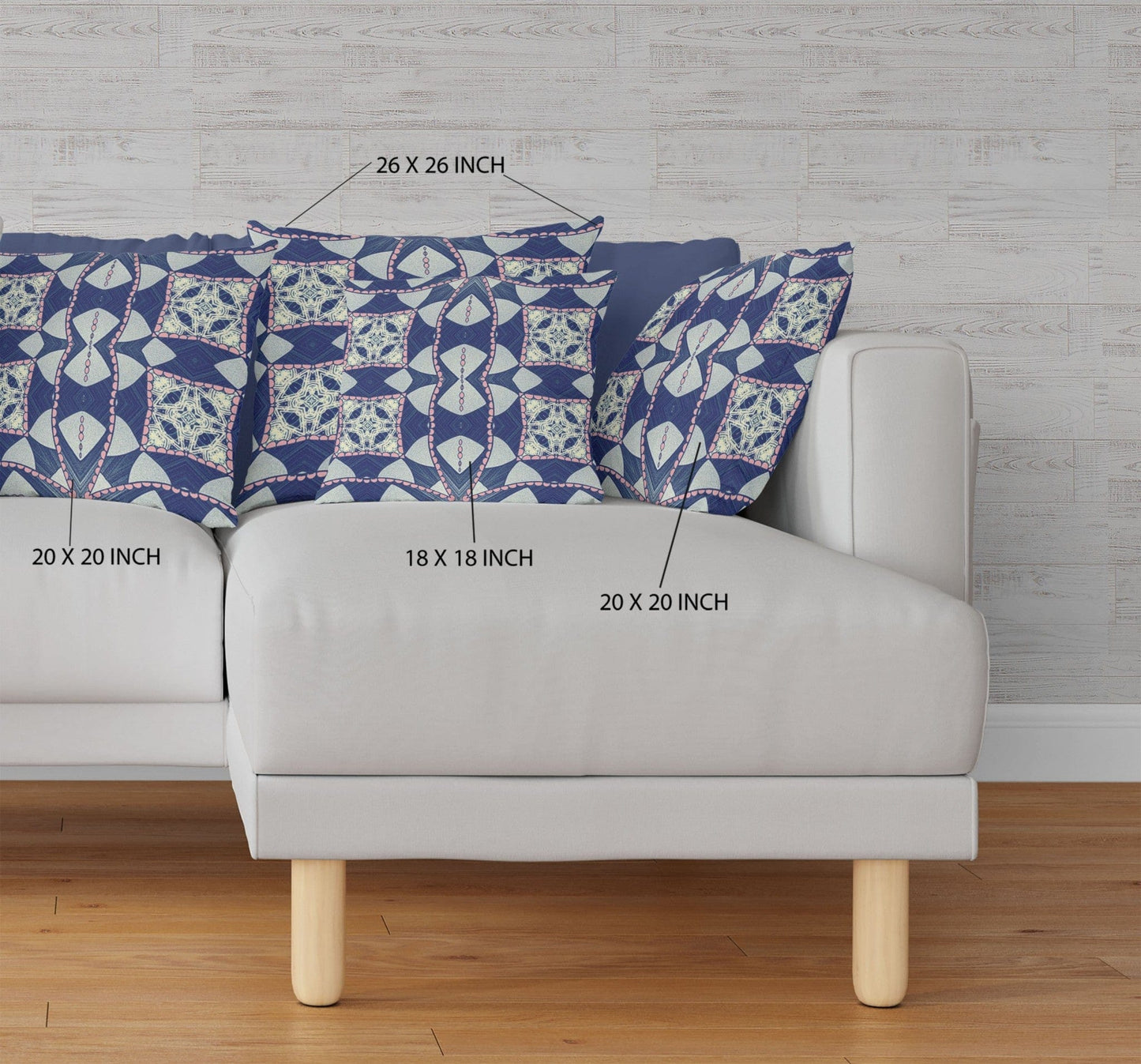 16" Indigo Pink Cosmic Circle Boho Suede Throw Pillow