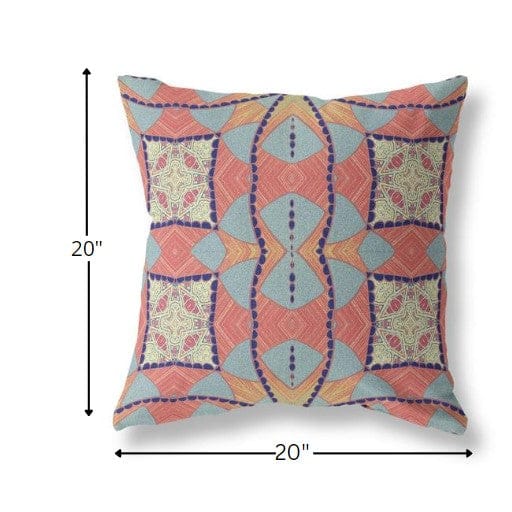 18" Red Indigo Cosmic Circle Boho Suede Throw Pillow