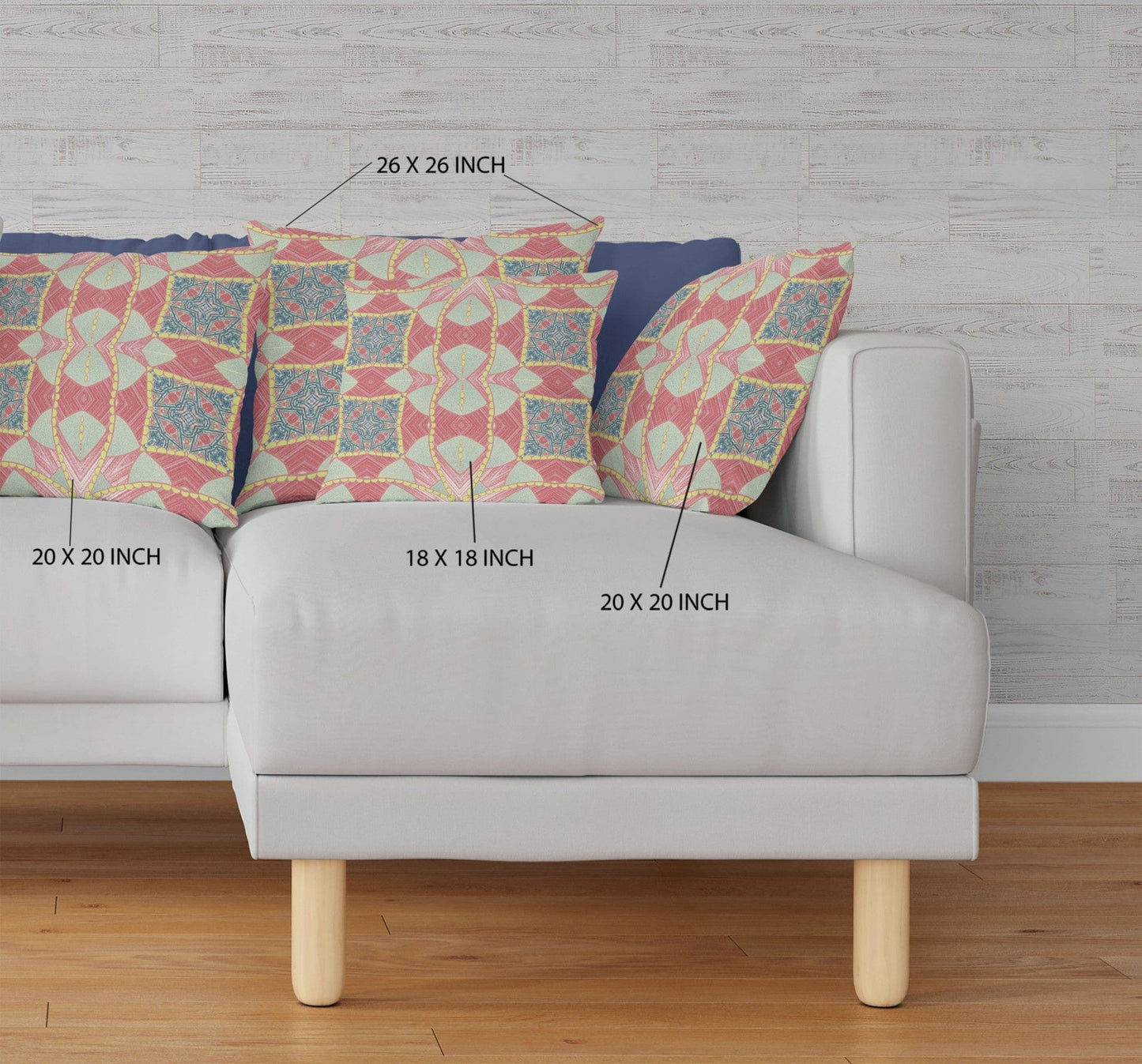 16" Red Yellow Cosmic Circle Boho Suede Throw Pillow