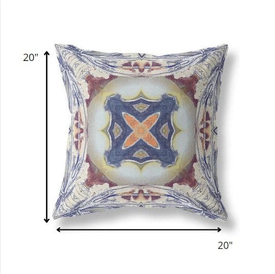 18” Gray Brown Geo Tribal Suede Throw Pillow