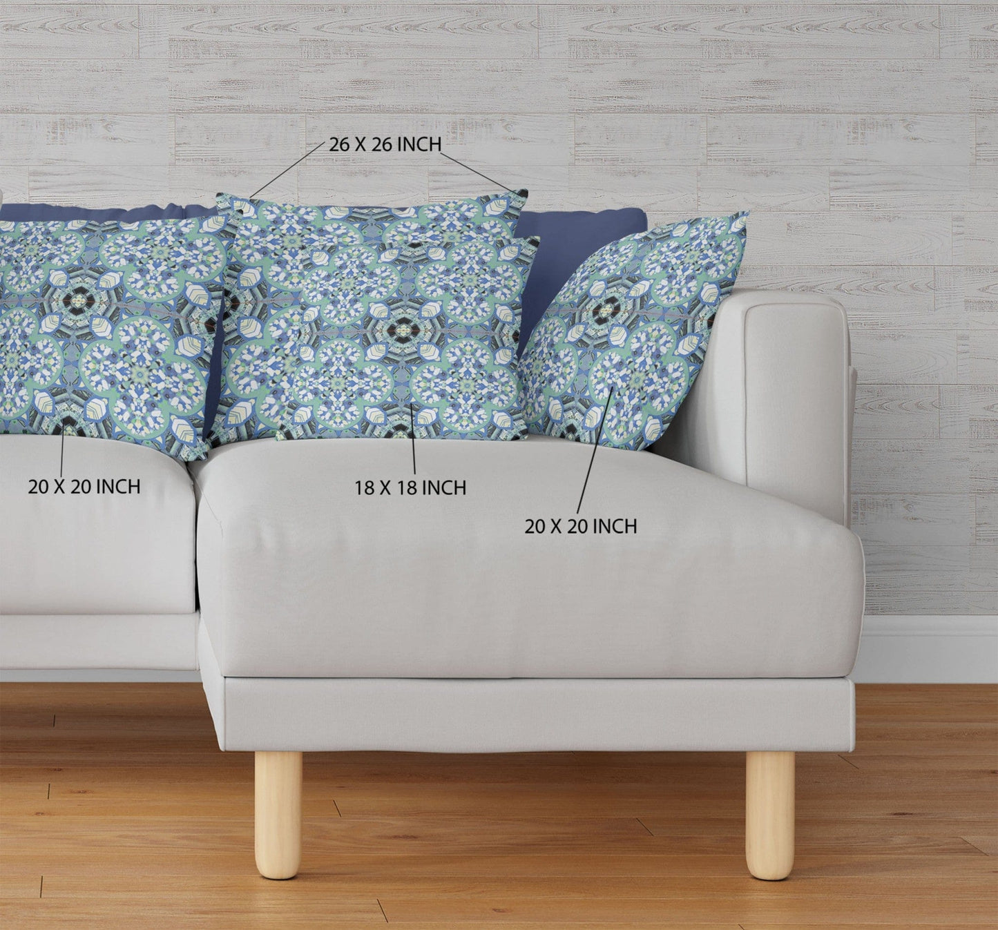 16" Sapphire White Cloverleaf Boho Suede Throw Pillow