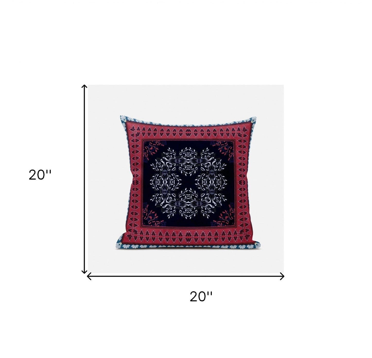 18" X 18" Light Blue White Geometric Zippered Suede Throw Pillow