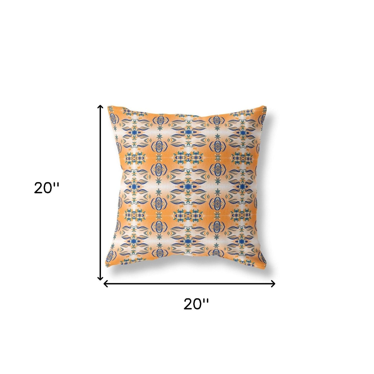 18" X 18" Orange And Gray Abstract Zippered Suede Throw Pillow