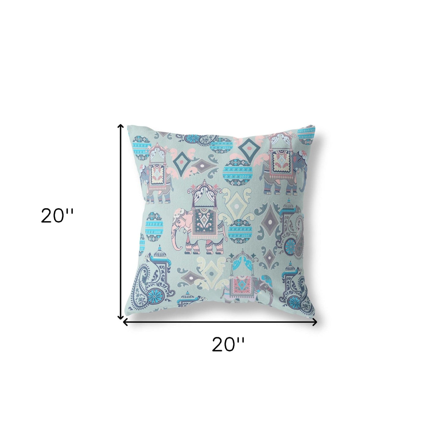 18" X 18" Gray And Pink Paisley Blown Seam Suede Throw Pillow