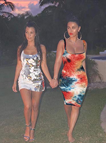 LAGSHIAN Women's Sexy Bodycon Tank Dress Sleeveless Basic Midi Club Dresses Yellow