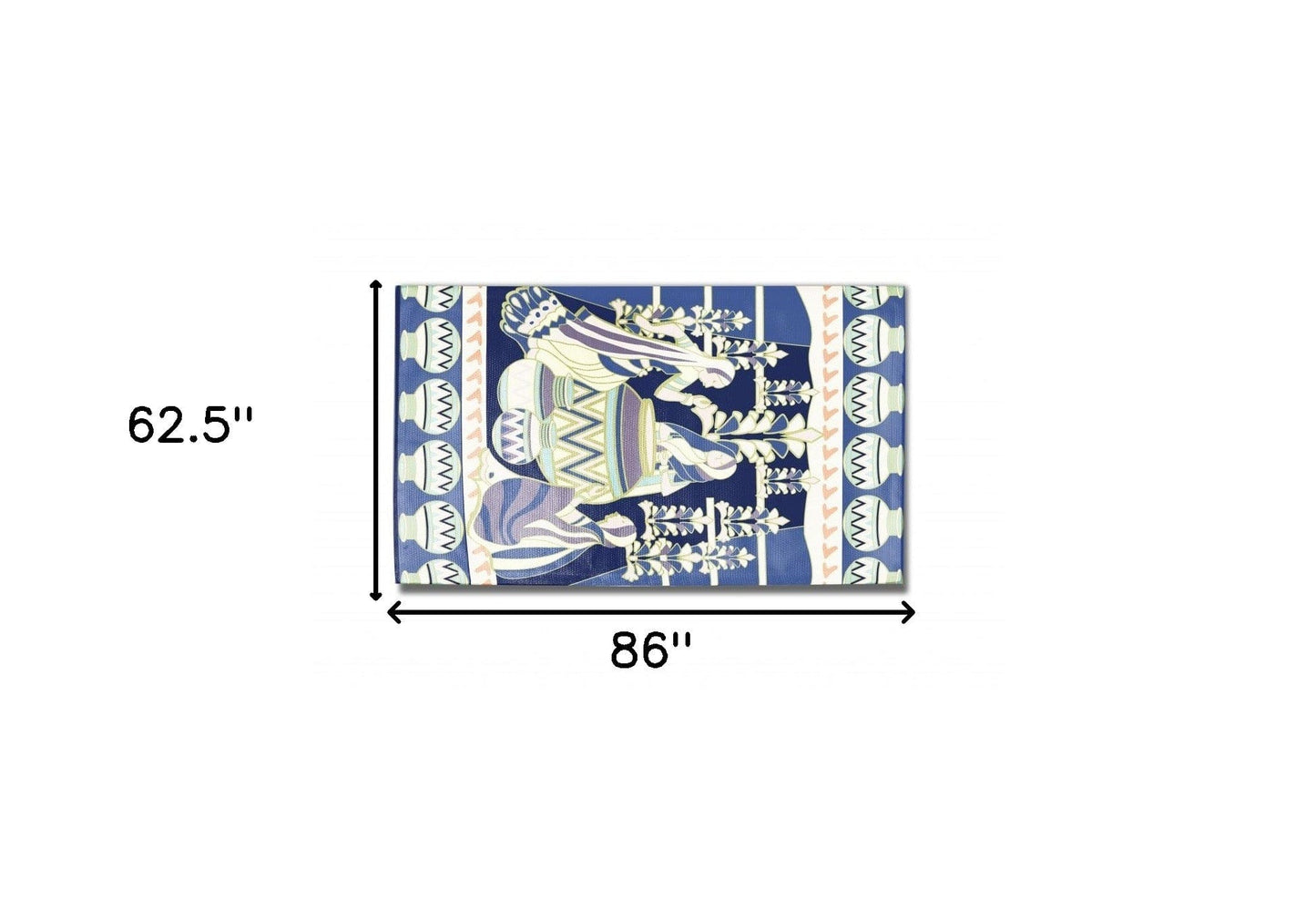 5' X 7' Navy And Muted Purple Abstract Area Rug