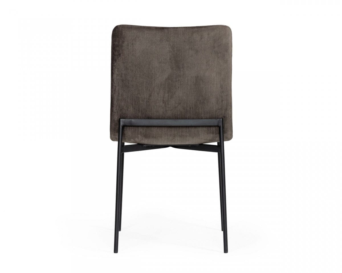 Set of Two Brown Black Dining Chairs