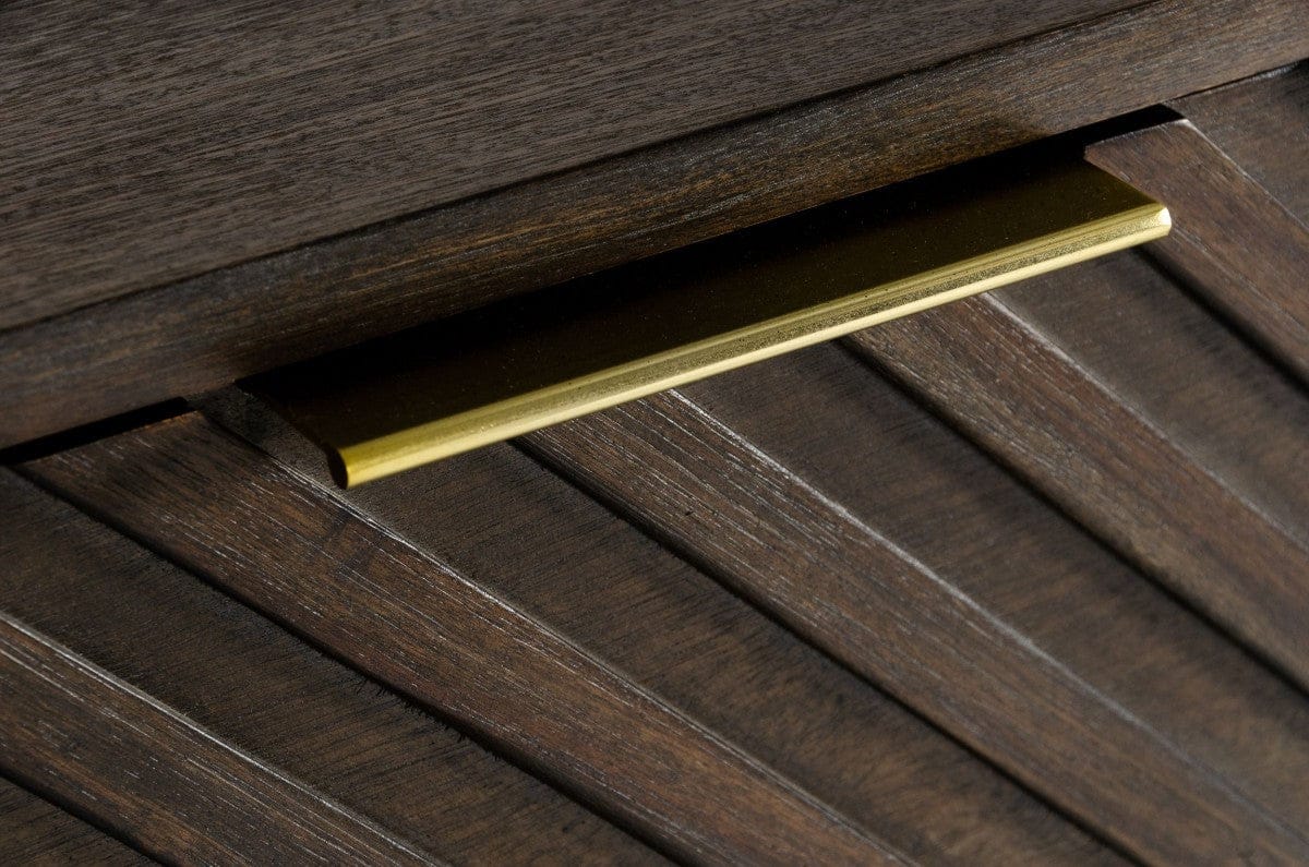 39" Dark Acacia Solid Wood Five Drawer Standard Dresser