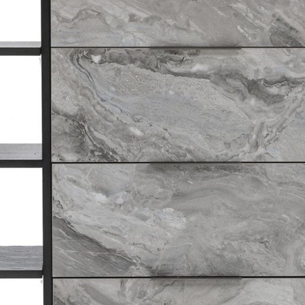 35" Grey Manufactured Wood Five Drawer Standard Chest