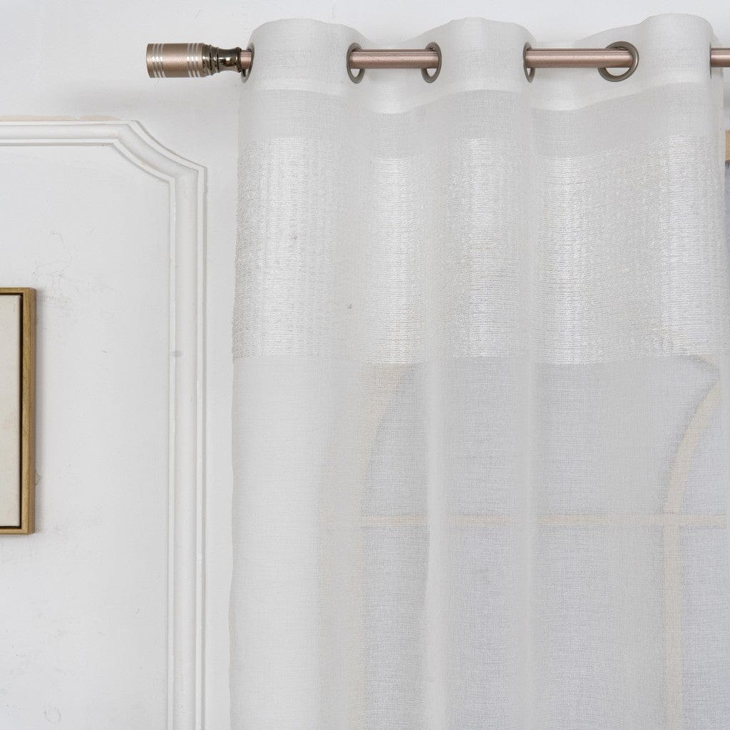 Set of Two 84" White Textured Grommet Window Panels