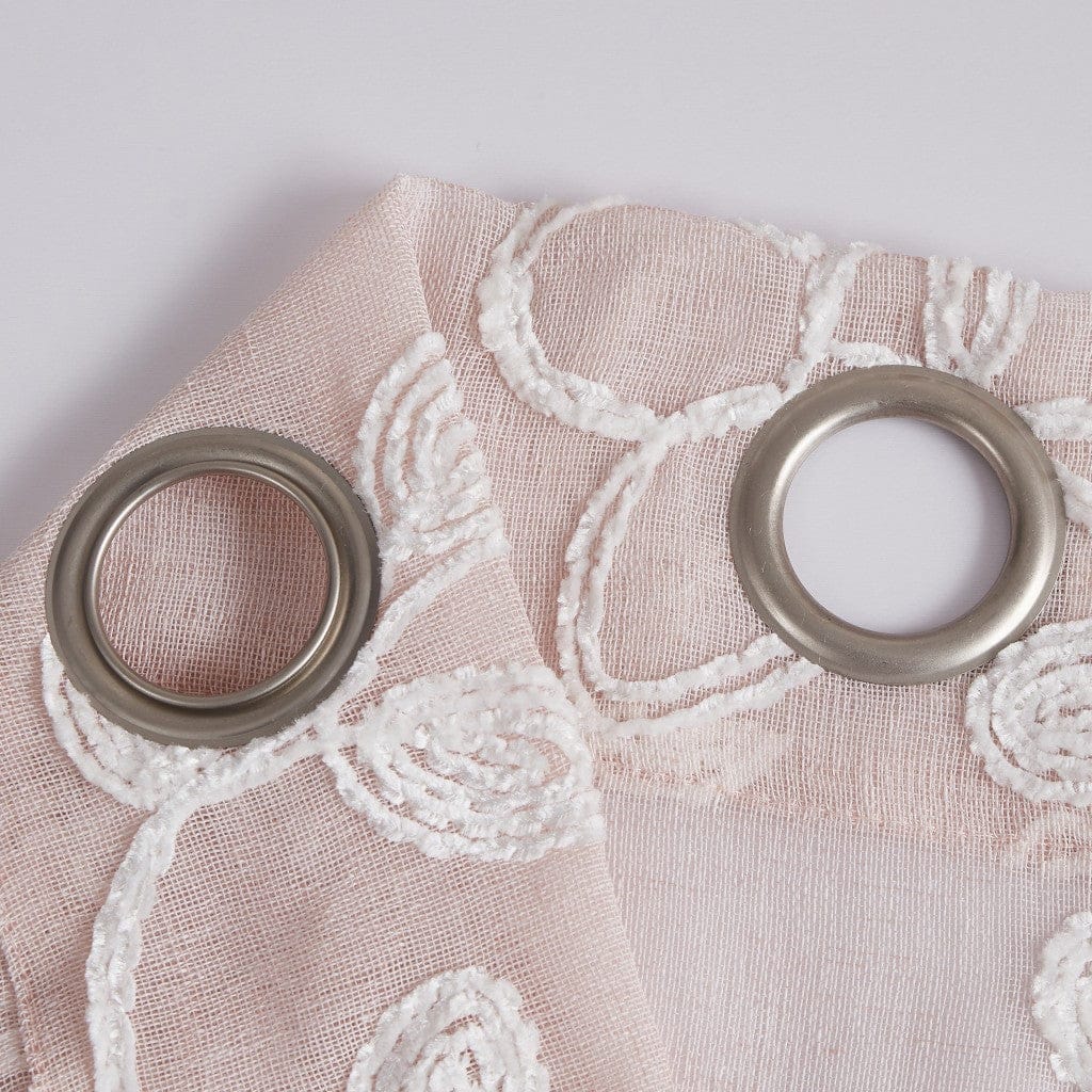 Set of Two 84" Blush Floral Embroidered Window Panels