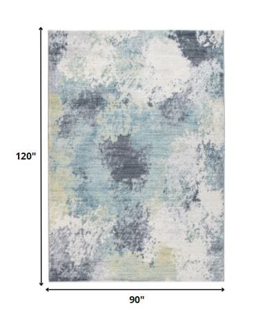 8’ x 10’ Blue Yellow Abstract Sky Area Rug
