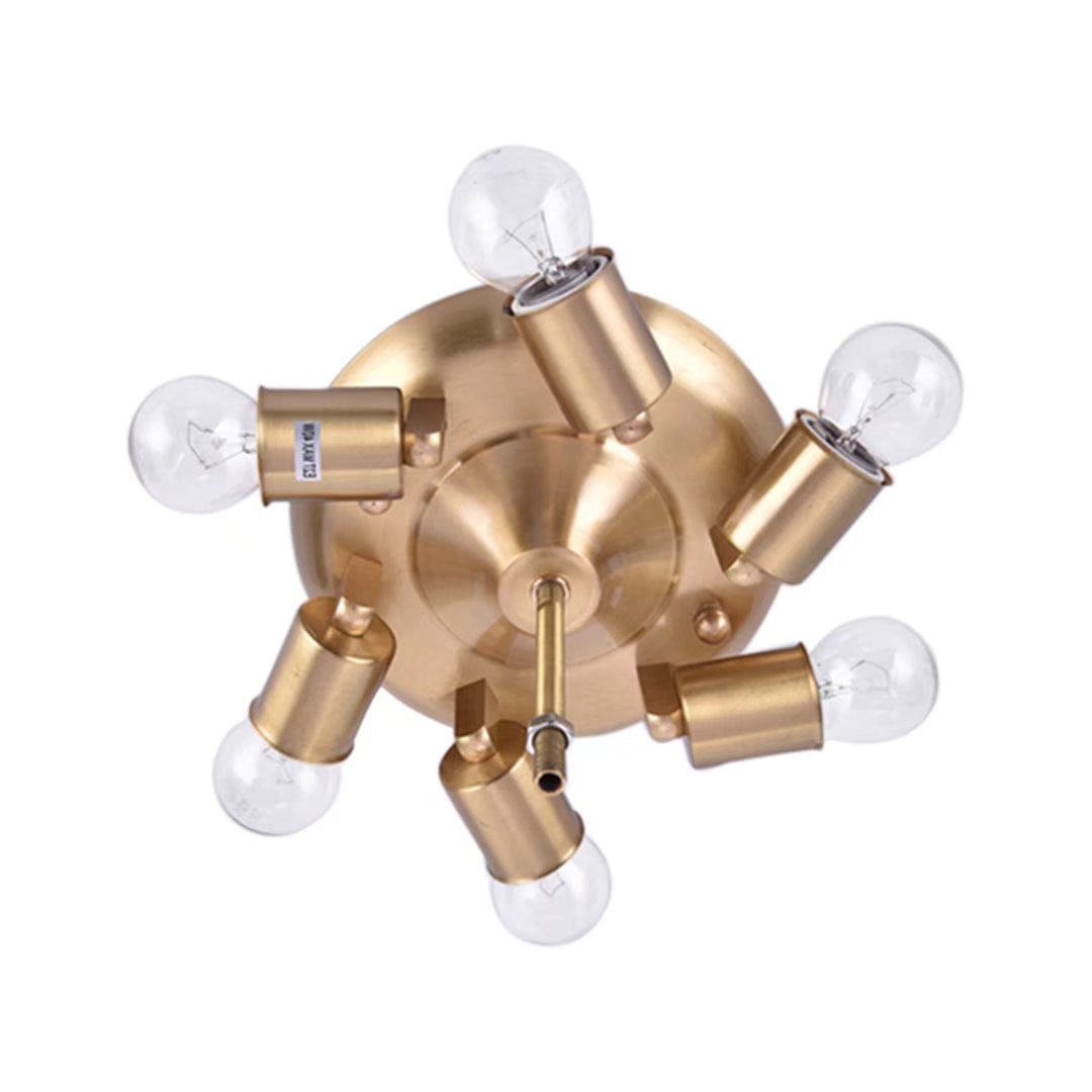 White and Gold Traditional Hexagon Ceiling Light Fixture