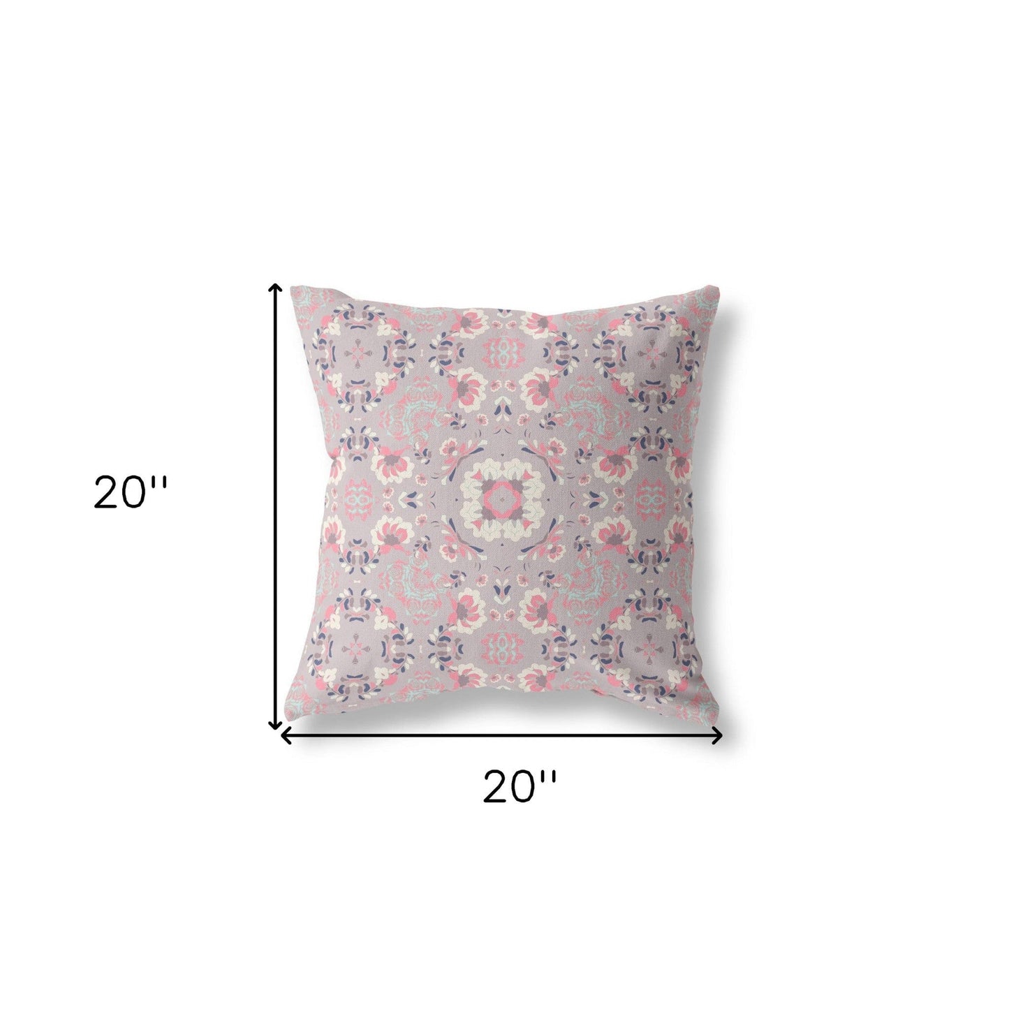 18" X 18" Muted Pink Zippered Suede Geometric Throw Pillow