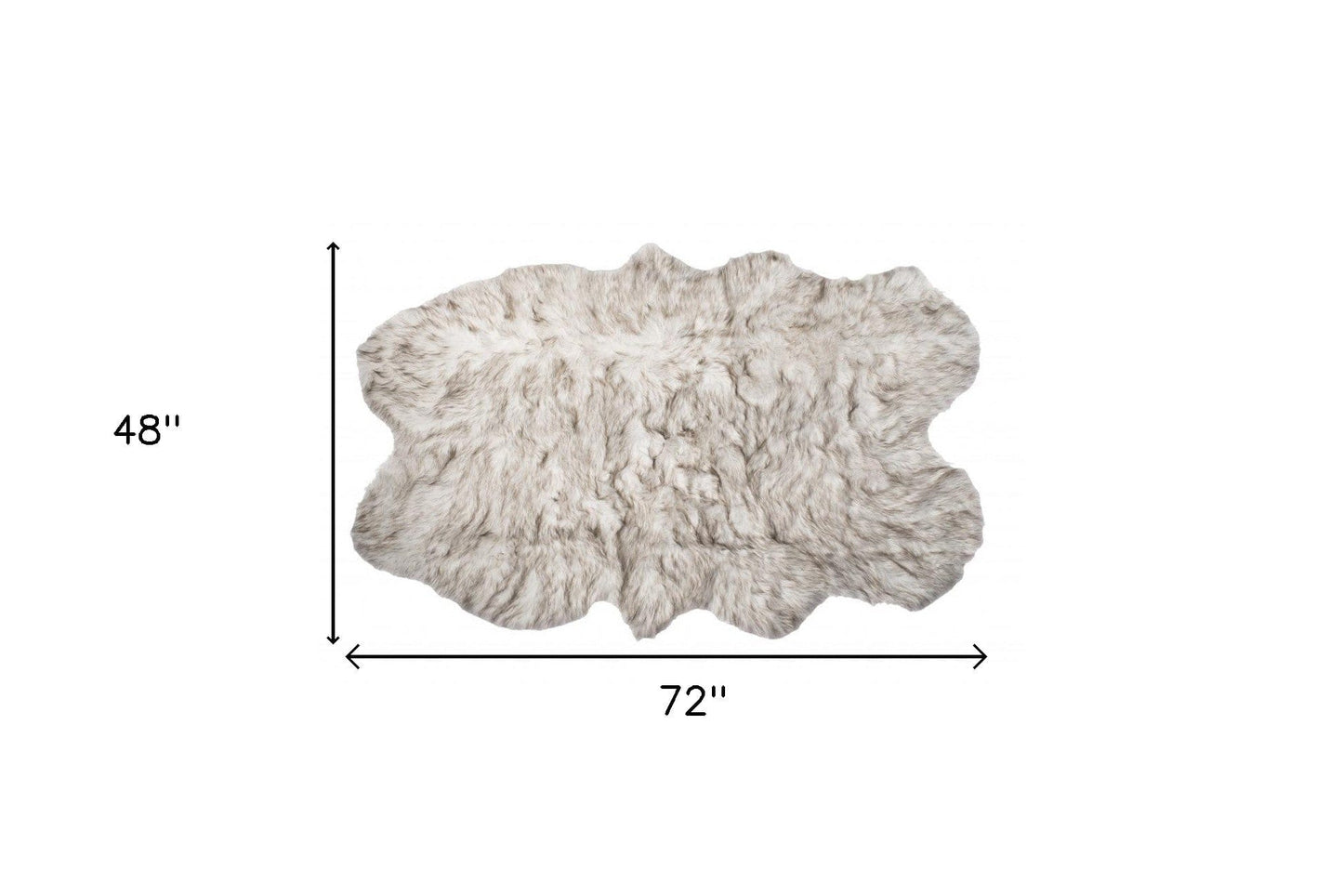 4' X 6' Ombre Chocolate Faux Fur Washable Non Skid Area Rug