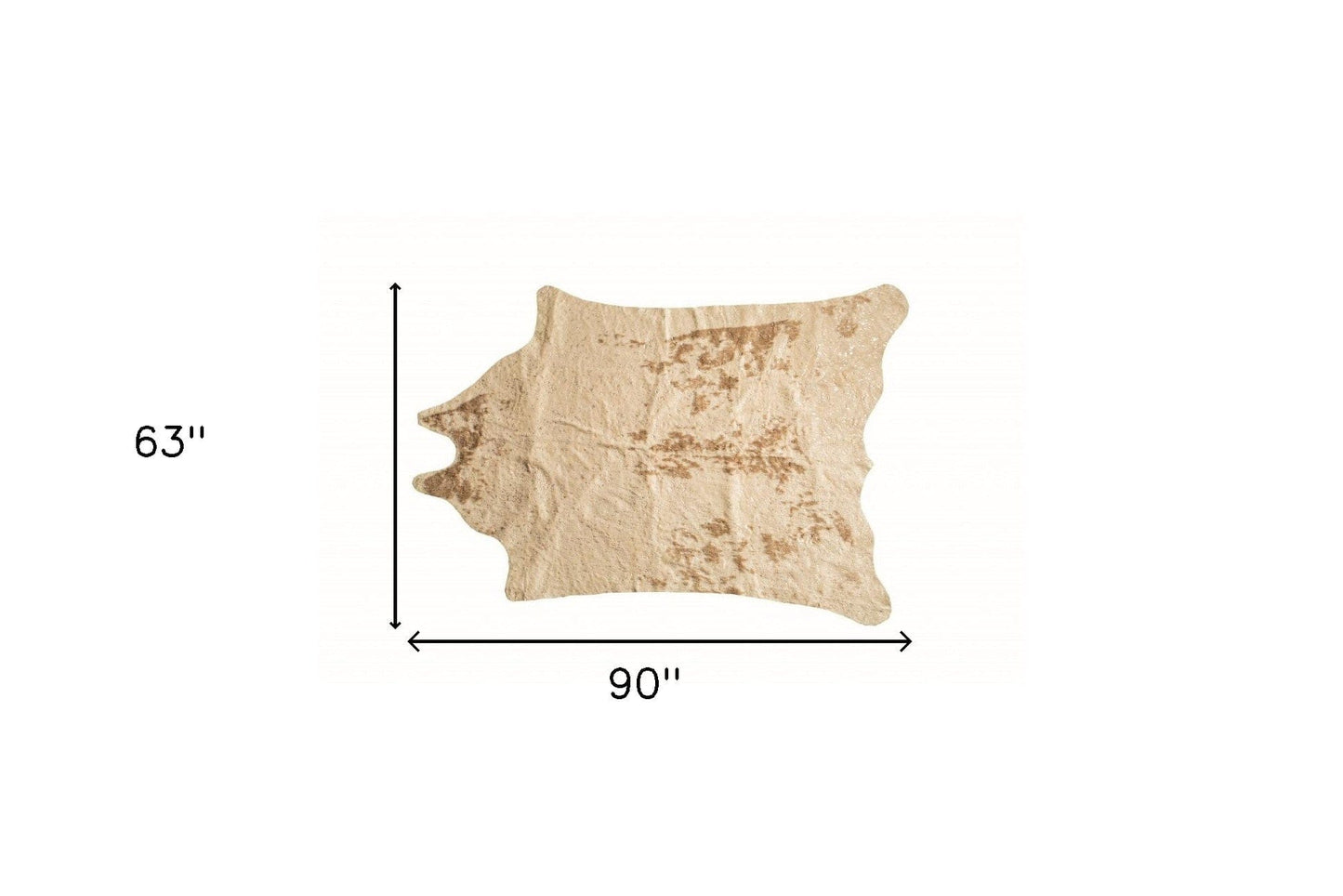 5' X 8' Off White And Silver Faux Cowhide Washable Non Skid Area Rug