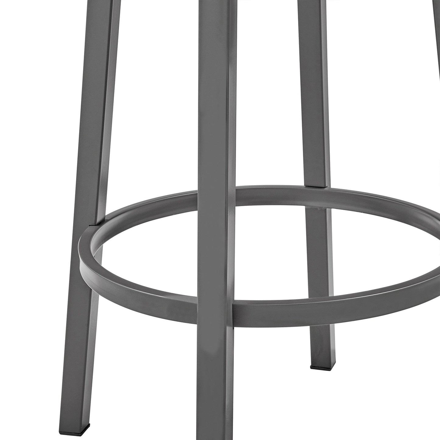 34" Chocolate Faux Leather And Iron Swivel Low Back Counter Height Bar Chair