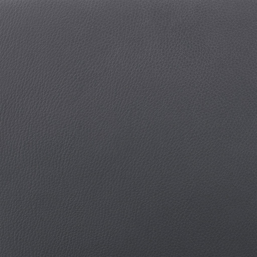 40" Dark Gray Faux Leather And Iron Swivel Low Back Bar Height Chair