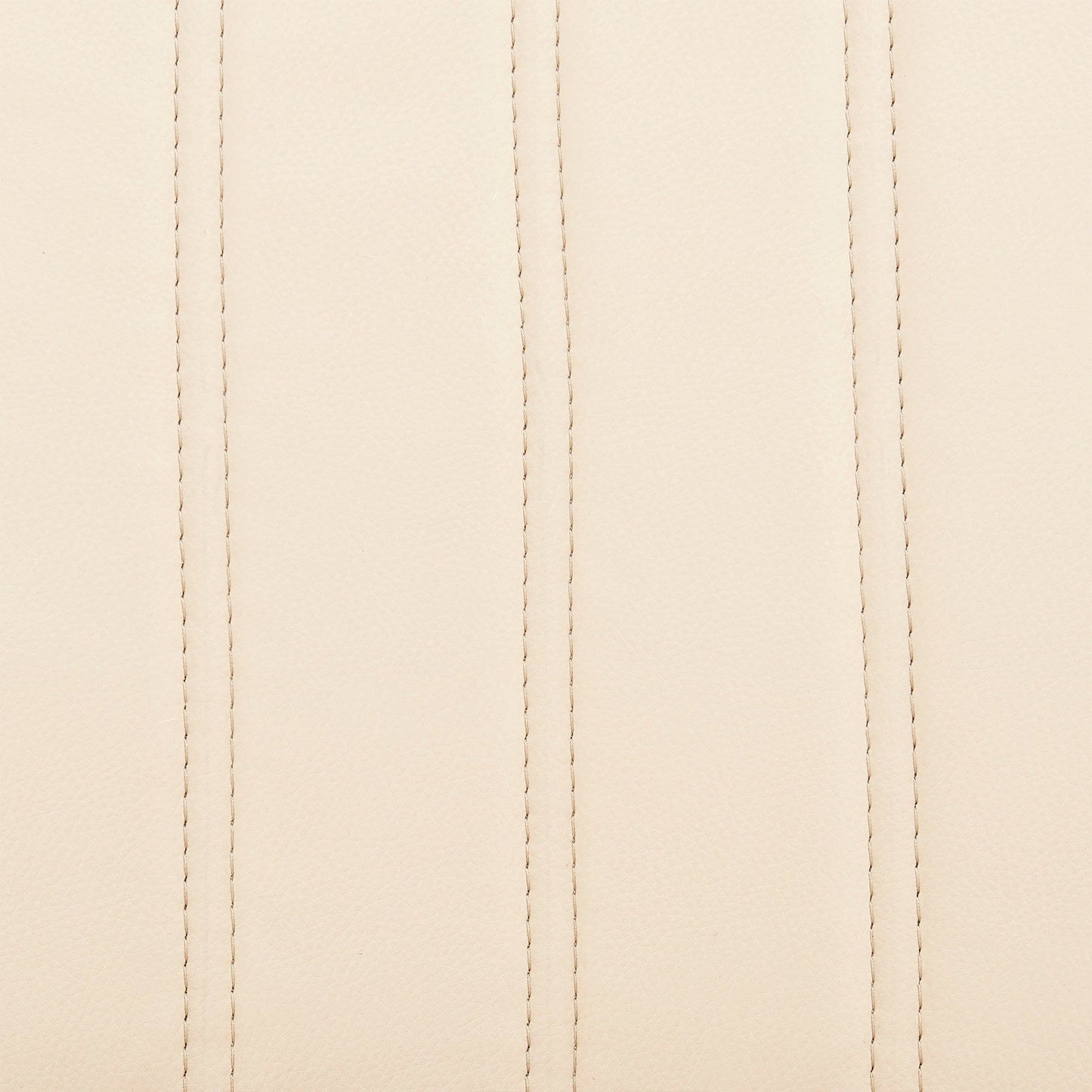 42" Cream Faux Leather And Wood Swivel Bar Height Chair