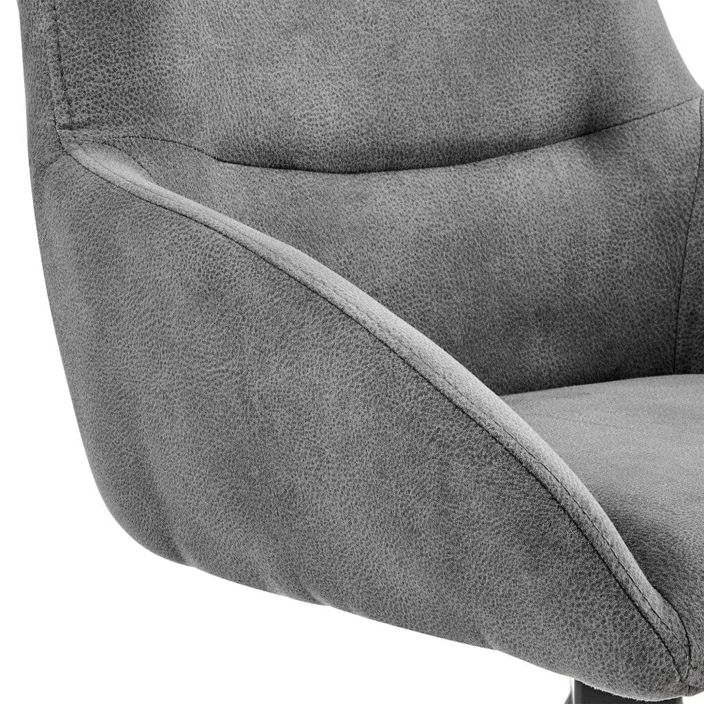 41" Charcoal Microfiber and Black Iron Bar Height Chair