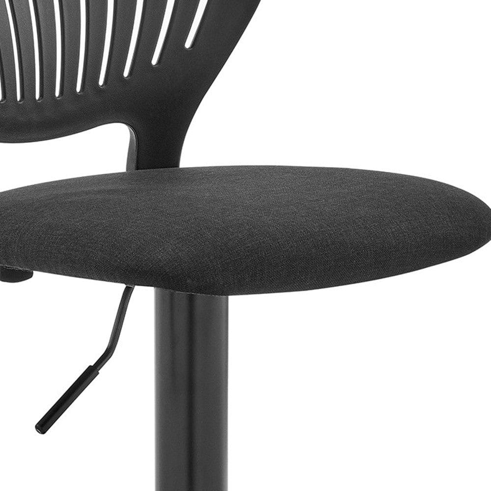 42" Black Iron Swivel Adjustable Height Bar Chair