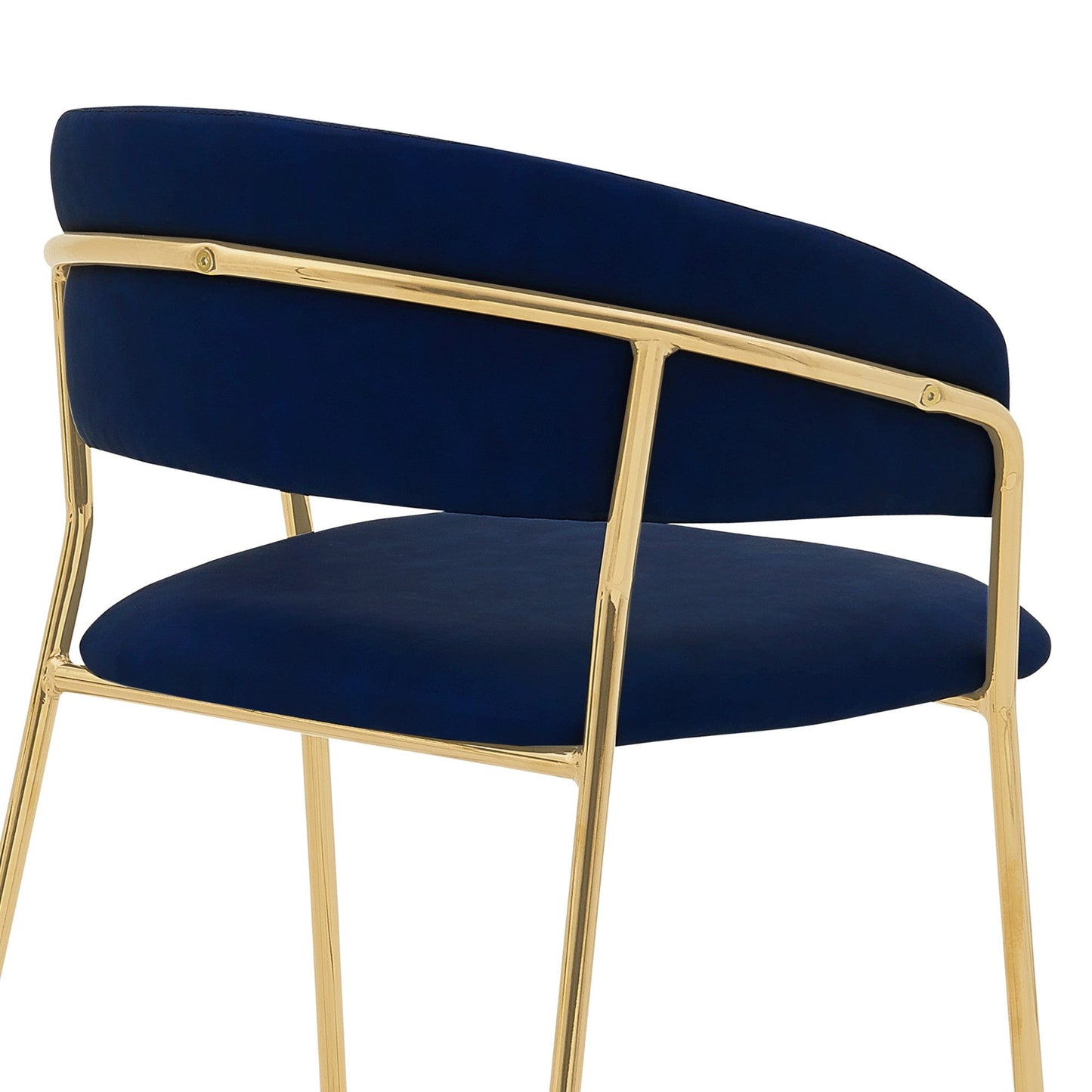 37" Blue Faux Leather And Iron Low Back Counter Height Bar Chair