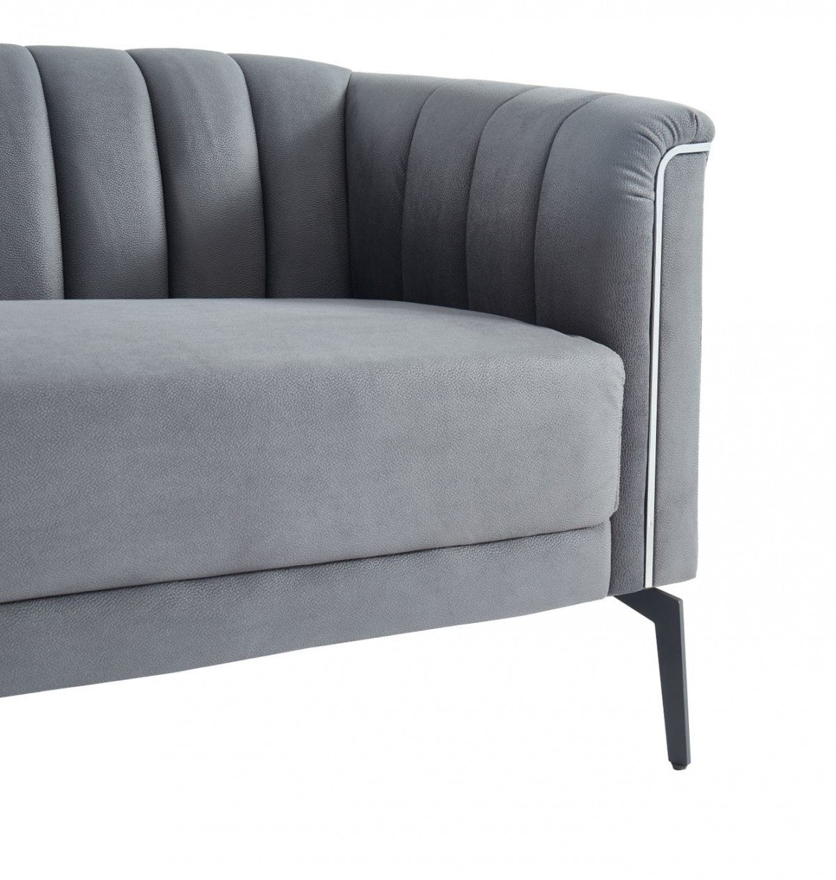 76" Dark Grey Three Person Standard Metal Legs Sofa