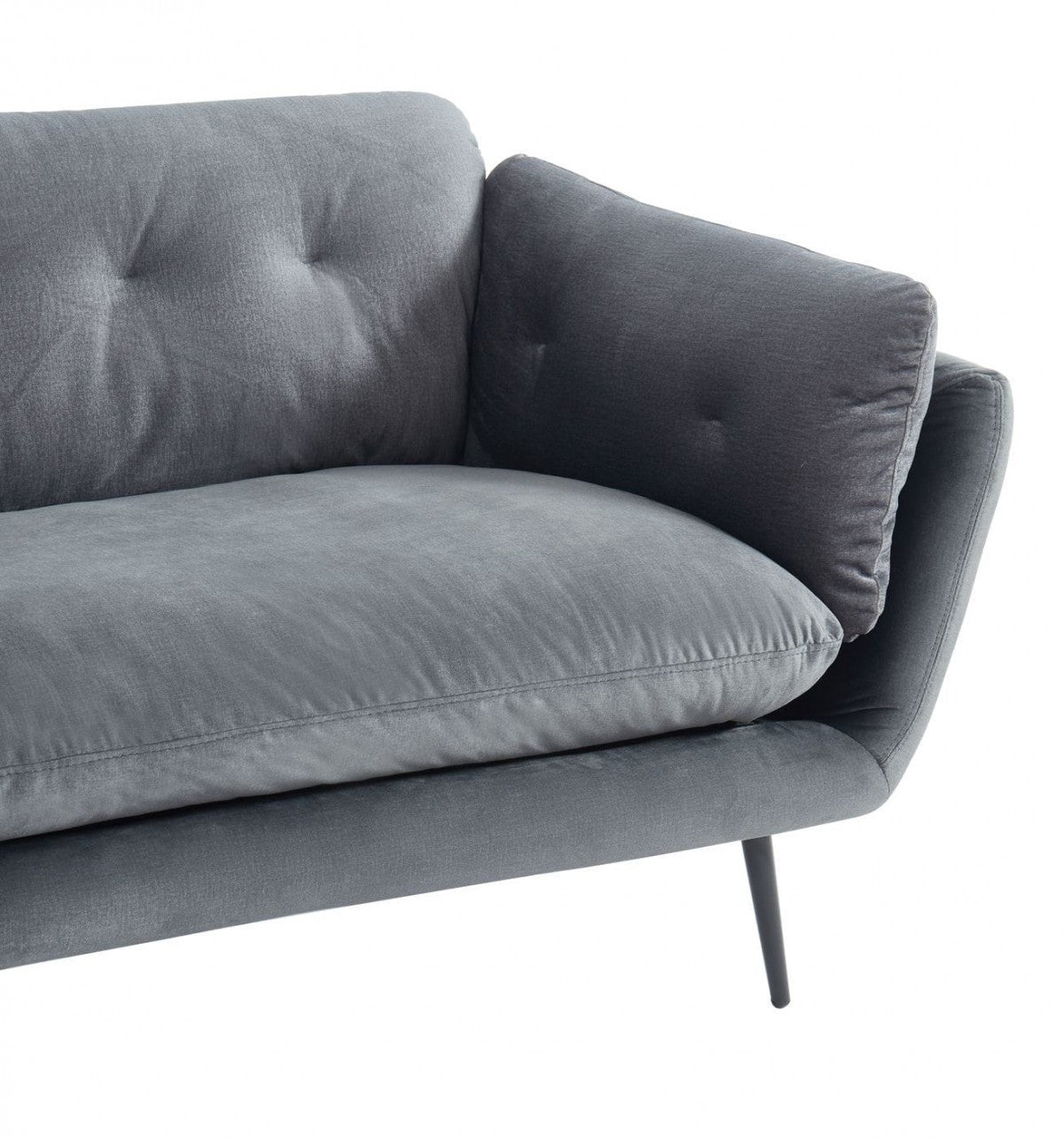 Modern 84" Dark Grey Sofa With Two Cushions