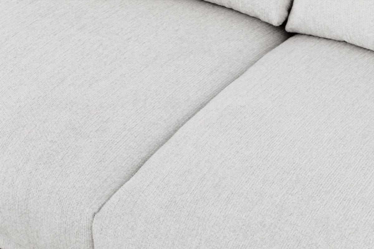 Modern 85" White and Black Fabric Sofa