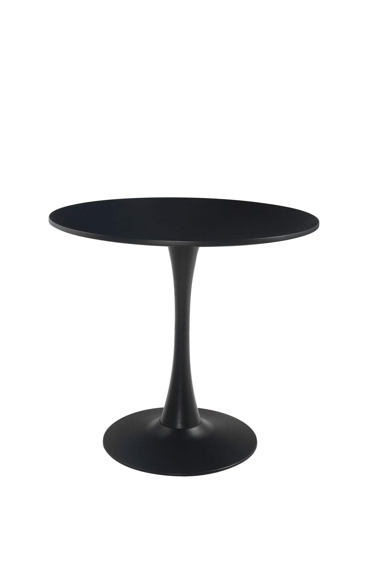 32" Black Round Steel Pedestal Dining Table