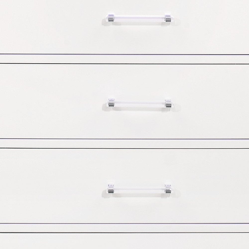 16" White Solid Wood Five Drawer Chest with LED Lighting