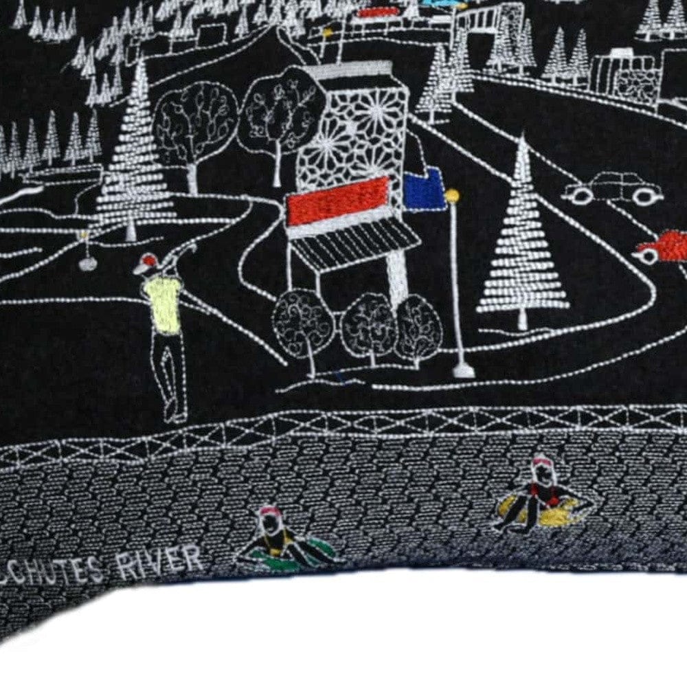 45" Black Bend Nighttime Skyline Lumbar Decorative Pillow