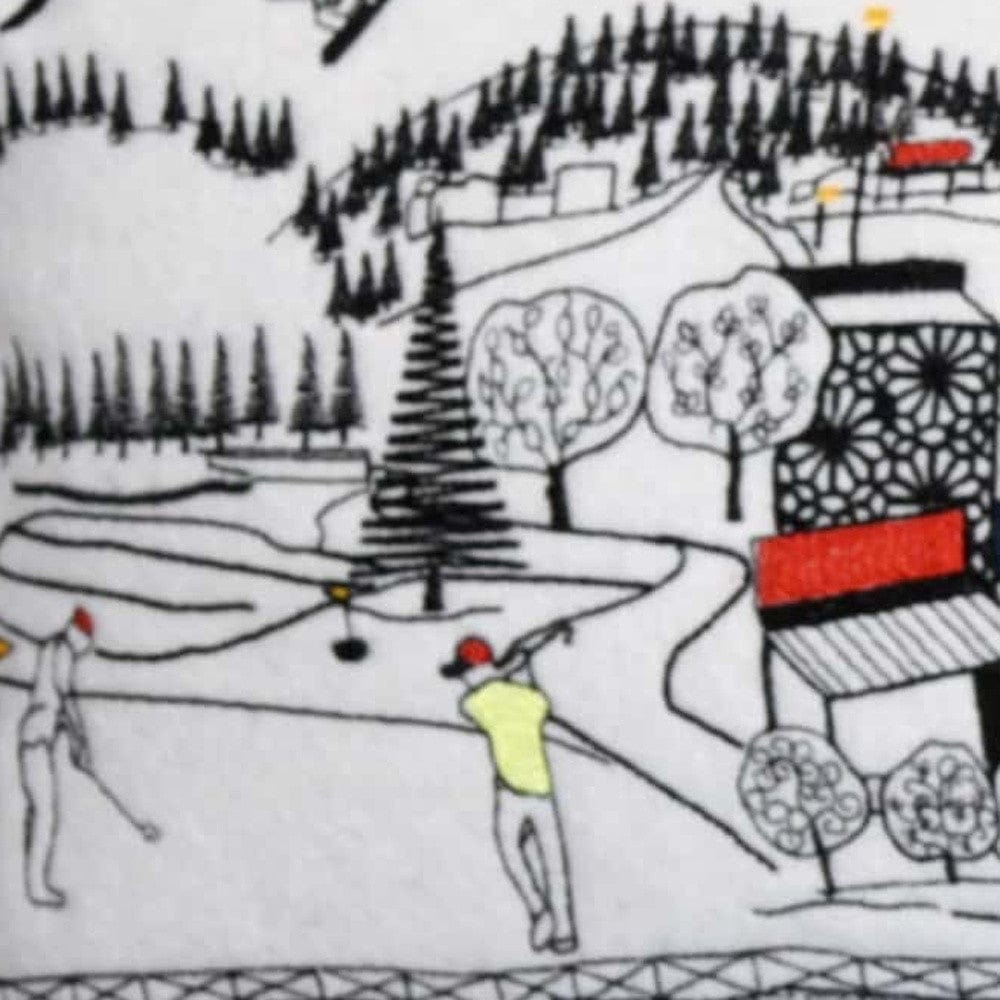 45" White Bend Daylight Skyline Lumbar Decorative Pillow